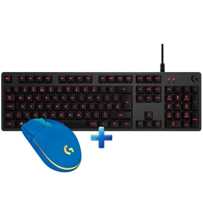 Logitech G413 Carbon и Logitech G102 Lightsync Blue Геймърски комплект от механична клавиатура и мишка