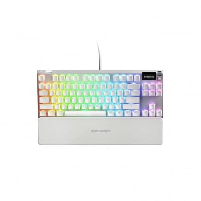 SteelSeries Apex 7 Ghost TKL Red Геймърска механична клавиатура със SteelSeries QX2 Red суичове