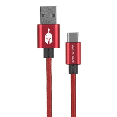 Spartan Gear Double Sided USB Red Кабел за зареждане и връзка USB-A / USB-C