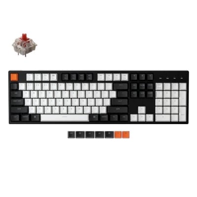 Keychron C2 Hot-Swappable Full-Size White LED Геймърска механична клавиатура с Gateron G Pro Red суичове