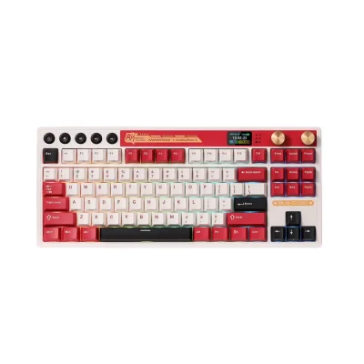 Royal Kludge M87 Famicom Безжична геймърска механична клавиатура с RK Linear Cream суичове