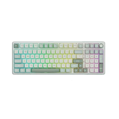 Royal Kludge R98Pro Sky Cyan Hot-Swappable Геймърска механична клавиатура с RK Linear Cream суичове