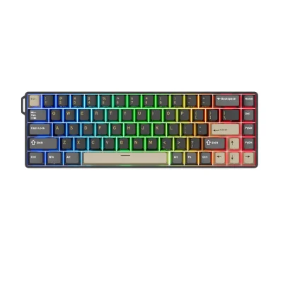 Royal Kludge RK68 HE Phantom Геймърска механична клавиатура с RK Mint регулируеми суичове