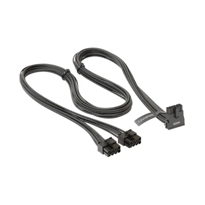Seasonic SS-2x8P-90-12V-2x6-600-BK, PCIe 5.0, 90 градуса, 12VHPWR към 2x 8-pin Модулен кабел
