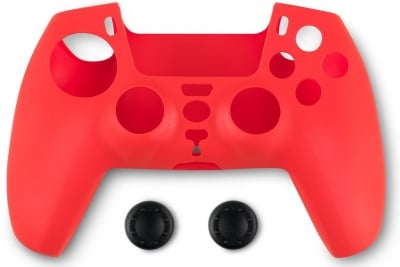 Spartan Gear Silicon Skin Cover Red & Thumbs Геймърски аксесоар за контролер за PlayStation 5