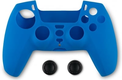 Spartan Gear Silicon Skin Cover Blue & Thumbs Геймърски аксесоар за контролер за PlayStation 5