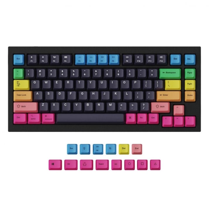 Keychron Rainbow 96-Keycap Set PBT Dye-Sub US Layout Комплект капачки ...