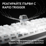 Геймърска механична клавиатура Logitech G Pro X2 RAPID TKL, Magnetic Analog Linear Switch - Бял