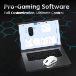 Ajazz професионална геймърска мишка AJ159 V2 MC - Wireless Gaming Mouse - 1K, Magnetic Charging Dock, White