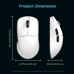 Ajazz професионална геймърска мишка AJ159 V2 MC - Wireless Gaming Mouse - 1K, Magnetic Charging Dock, White