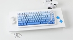 Ajazz геймърска механична клавиатура Wireless Gaming Mechanical Keyboard AK820 MAX - White birch [Linear] (English US), Side Printed, Gray