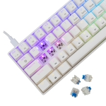 White Shark геймърска механична клавиатура Gaming Mechanical Keyboard SHINOBI 2 - YUSYA 5P Blue Switches (English US), White
