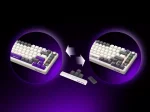 Lorgar KBP7075W White Безжична геймърска механична клавиатура с Lorgar Toxic Purple суичове