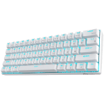 Royal Kludge RK61 White Hot-Swappable Безжична геймърска механична клавиатура с RK Red суичове