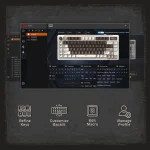 Royal Kludge L75 Mocha Grey Hot-Swappable Безжична геймърска механична клавиатура с RK Linear Cream суичове