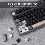 Royal Kludge M75 Phantom Hot-Swappable Безжична геймърска механична клавиатура с RK Fast Silver суичове