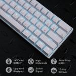Royal Kludge RK61 White Hot-Swappable Безжична геймърска механична клавиатура с RK Red суичове