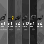MSI MAG A1000GL PCIE5 1000W, 80 Plus Gold, Модулно, PCIe Gen 5.1, ATX 3.1 Захранване за компютър