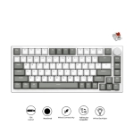 Ajazz геймърска механична клавиатура Gaming Mechanical Keyboard AK820 - AS Red Switch [Linear] (English US), Gray White, White Light