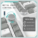 Ajazz геймърска механична клавиатура Gaming Mechanical Keyboard AK820 - AS Red Switch [Linear] (English US), Gray White, White Light