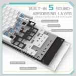 Ajazz геймърска механична клавиатура Gaming Mechanical Keyboard AK820 - Blue Switches [Tactile] (English US), White, Blue Light
