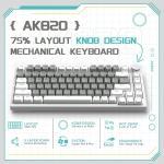 Ajazz геймърска механична клавиатура Gaming Mechanical Keyboard AK820 - Mille feuille Yellow Switches [Linear] (English US), White Gray, White Light