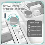 Ajazz геймърска механична клавиатура Gaming Mechanical Keyboard AK820 - Mille feuille Yellow Switches [Linear] (English US), White Gray, White Light
