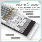 Ajazz геймърска механична клавиатура Gaming Mechanical Keyboard AK820 - Mille feuille Yellow Switches [Linear] (English US), White Gray, White Light