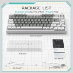 Ajazz геймърска механична клавиатура Gaming Mechanical Keyboard AK820 - Mille feuille Yellow Switches [Linear] (English US), White Gray, White Light