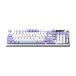 Ajazz геймърска механична клавиатура Wireless Gaming Mechanical Keyboard AK980 V2 - Maillard Switch [Linear] (English US), Purple, White