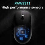 Ajazz професионална геймърска мишка AJ159P MC - Wireless Gaming Mouse - 1K, Magnetic Charging Dock, White