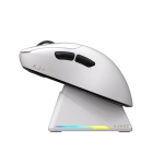 Ajazz професионална геймърска мишка AJ179 PRO - Wireless Gaming Mouse - 8K, Magnetic Charging Dock, White