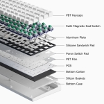 MCHOSE геймърска механична клавиатура Gaming Mechanical Keyboard Ace 68 Air - 8K, Mount Tai Magnetic Switch GT [Tactile] (English US), White