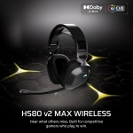 Corsair HS80 v2 MAX Wireless Steel Gray Геймърски безжични слушалки с микрофон