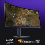 Alienware AW3425DWM 34" VA, 180Hz, 1ms, 21:9 UWQHD (3440x1440), AMD FreeSync Premium, VESA Display HDR True Black 400 Извит геймърски монитор