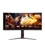 AOC CU34G4Z 34" VA, 240Hz, 1ms, UWQHD (3440 x 1440), Adaptive-Sync, VESA Certified DisplayHDR 400, 1500R Curved Извит геймърски монитор
