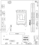 ASRock H810M-X, LGA1851, DDR5 Дънна платка