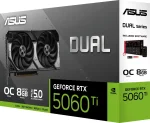 ASUS GeForce RTX 5060 Ti Dual OC Edition, 8GB GDDR7 Видео карта