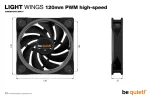 be quiet! Light Wings 120mm PWM HS ARGB Black Комплект вентилатори (3 броя)