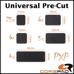 Corepad PXP Grips #2210 Universal Pre-Cut Black 46 броя Универсални грип ленти за мишка и клавиатура