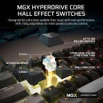 Corsair CLIPPER PRO MINI 60 Black 8K Геймърска механична клавиатура с Corsair MGX Hyperdrive CORE Magnetic регулируеми суичове