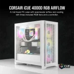 Corsair iCUE 4000D RGB Airflow White Компютърна кутия