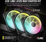 Corsair iCUE LINK LX120 RGB 120mm Black Комплект вентилатори (3 броя)