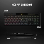 Corsair K100 AIR RGB Ultra-Thin Нископрофилна безжична механична клавиатура с Cherry MX Ultra Low Profile Tactile суичове