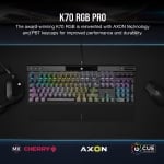 Corsair K70 PRO RGB Геймръска механична клавиатура с Cherry MX Red суичове