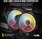 Corsair iCUE LINK LX140-R 140mm RGB Reverse Комплект вентилатори (2 броя)