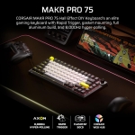 Corsair MAKR PRO 75 Hall Effect DIY 8K Carbon Gray Геймръска механична клавиатура с Corsair MGX Hyperdrive магнитни суичове