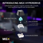 Corsair MAKR PRO 75 Hall Effect DIY 8K Carbon Gray Геймръска механична клавиатура с Corsair MGX Hyperdrive магнитни суичове