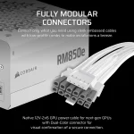 Corsair RMe Series RM750e White 750W, 80 Plus Gold, Модулно, Dual-Color PCIe Gen 5.1, ATX 3.1 Захранване за компютър