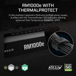Corsair RMe Series (3rd Gen) RM850e ThermalProtect 850W, Cybenetics Platinum, Модулно, PCIe Gen 5.1, ATX 3.1 Захранване за компютър